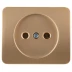 Розетка СВЕТОЗАР "ГАММА" без заземления, одинарная, без вставки и рамки, цвет золотой металлик, 16А/~250В SV-54100-GM купить в Надыме