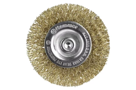 Кордщетка HAMMER плоская 63мм для дрели гофрированная латунированная сталь (207-206) купить в Надыме