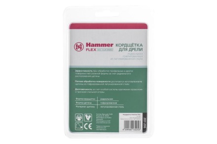 Кордщетка HAMMER плоская 63мм для дрели гофрированная латунированная сталь (207-206) купить в Надыме