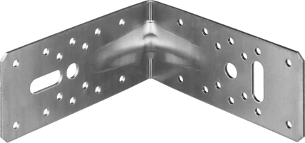 ЗУБР УКУ-2.5, 65 x 145 x 145 x 2.5 мм, цинк, усиленный крепежный уголок (31011-145) купить в Надыме