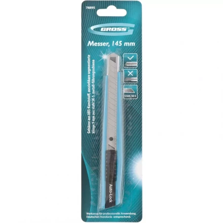 Нож 145 мм корпус ABS-пластик выдв. сегм. лезвие 9 мм SK-5 метал. направляющая GROSS 78895 купить в Надыме