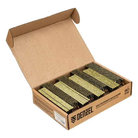 Гвозди для пнев. нейлера крашен. длина 65 мм диаметр 2.9 мм 2000 шт. Denzel 57695 купить в Надыме