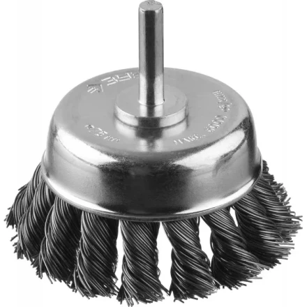 ЗУБР "ПРОФЕССИОНАЛ". Щетка чашечная для дрели, жгутированная стальная проволока 0,5мм, 75мм 35255-075_z02 купить в Надыме