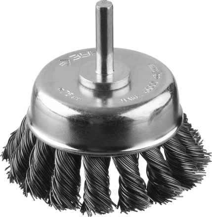 ЗУБР "ПРОФЕССИОНАЛ". Щетка чашечная для дрели, жгутированная стальная проволока 0,5мм, 75мм 35255-075_z02 купить в Надыме