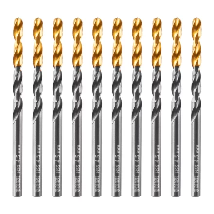 Сверло по металлу, 4,5 мм, HSS-Tin, Golden Tip, 10 шт. Denzel 717211 купить в Надыме
