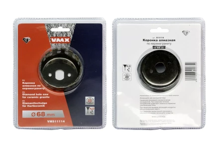 Коронка алмазная по керамограниту ф 68 мм мокр. рез VMX 511114 купить в Надыме