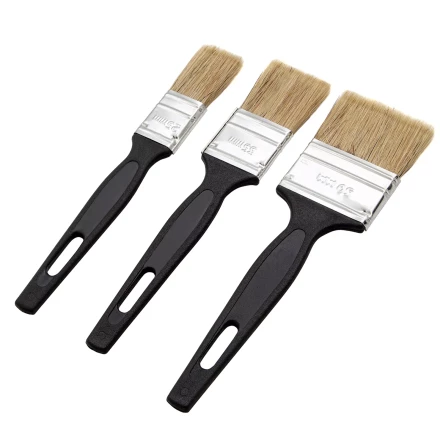 Набор кистей флейцевых 3 шт. (25 мм, 35 мм, 50 мм), натуральная щетина, пластиковая ручка Сибртех 82507 купить в Надыме