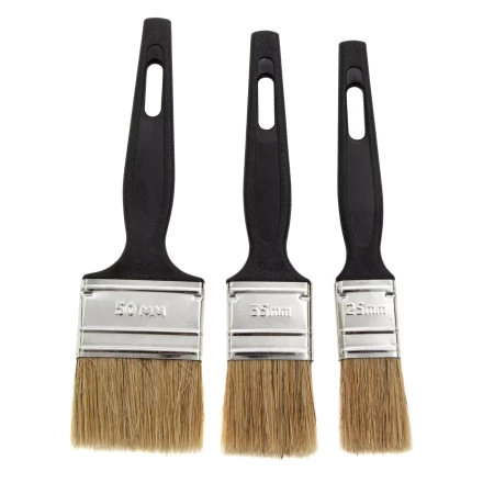Набор кистей флейцевых 3 шт. (25 мм, 35 мм, 50 мм), натуральная щетина, пластиковая ручка Сибртех 82507 купить в Надыме