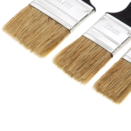 Набор кистей флейцевых 3 шт. (25 мм, 35 мм, 50 мм), натуральная щетина, пластиковая ручка Сибртех 82507 купить в Надыме