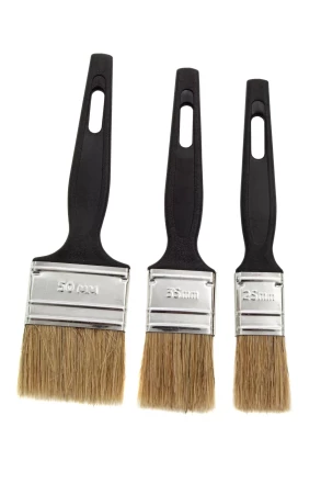 Набор кистей флейцевых 3 шт. (25 мм, 35 мм, 50 мм), натуральная щетина, пластиковая ручка Сибртех 82507 купить в Надыме