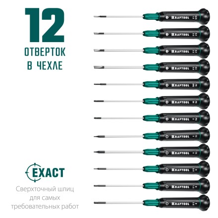 Набор Precision-12: отвертки для точных работ. 25689 купить в Надыме