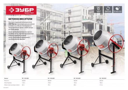 Бетономешалка электрическая БС-120-600 серия МАСТЕР купить в Надыме