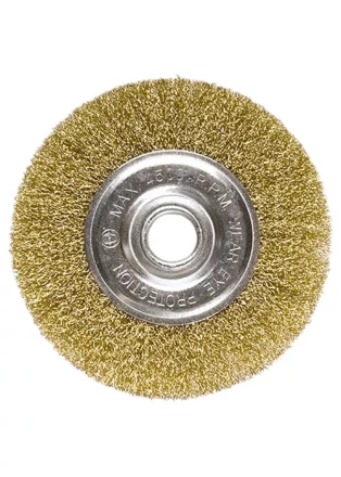 Щетка для УШМ, 200 мм, посадка 22,2 мм, плоская, латунированная витая проволока MATRIX 74668 купить в Надыме