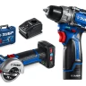 ЗУБР КОМПАКТ #5, набор: дрель-шуруповерт + мини УШМ, BRUSHLESS, 12 В, 45 Н·м, 2 АКБ тип Т7 (4 и 2 А·ч), кейс, Профессионал (DB-121-42AB) купить в Надыме