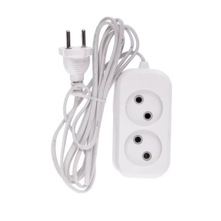 Удлинитель бытовой без заземления 3 м 2 розетки 6 A серия УХ6 Denzel 95921 купить в Надыме