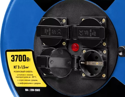 Профессиональные удлинители на стальной катушке КГ 315 силовые серия ПРОФЕССИОНАЛ купить в Надыме