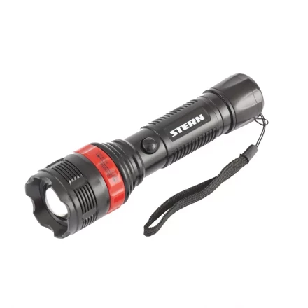 Фонарь бытовой пластик 3W LED ремешок зум 3 режима 100% - 50% - стробоскоп 3хААА Stern 90572 купить в Надыме