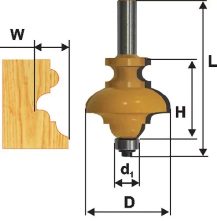 Фреза кромочная фигурная мультипрофиль хв. 8мм 46405 купить в Надыме