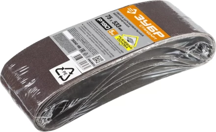 Лента шлифовальная бесконечная ЗУБР "СТАНДАРТ" на тканевой основе, для ЛШМ, P180, 75х533мм, 5 шт 35342-180 купить в Надыме