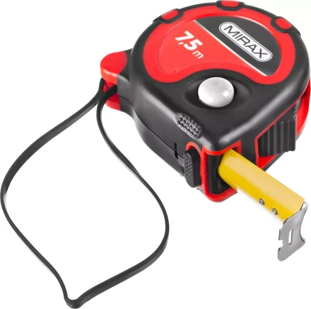 Рулетка, MIRAX 34013-08-25, 3 стопора, двухкомпонентный пластиковый корпус, 7,5мх25мм 34013-08-25 купить в Надыме