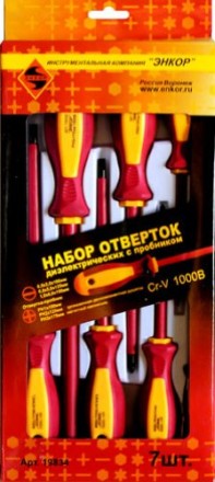 Набор отверток диэлектрич. 6шт. с пробником 19834 купить в Надыме