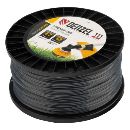 Леска для триммера двухкомпонентная круглая, 2,7мм х 151м, на DIN катушке EXTRA CORD// Denzel 96809 купить в Надыме
