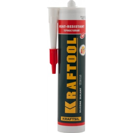 Герметик силиконовый KRAFTOOL красный, температуростойкий (от -62 С до 275 С), 300мл 41259-4 купить в Надыме