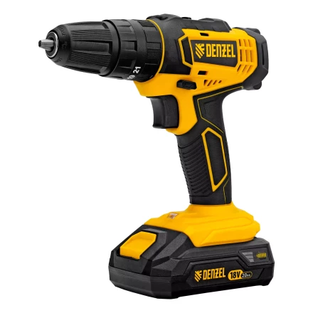Дрель-шуруповерт аккумуляторная ударная Denzel CID-18-02BM, Li-Ion, 18 В, 2 акк. 26135 купить в Надыме
