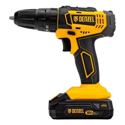 Дрель-шуруповерт аккумуляторная ударная Denzel CID-18-02BM, Li-Ion, 18 В, 2 акк. 26135 купить в Надыме