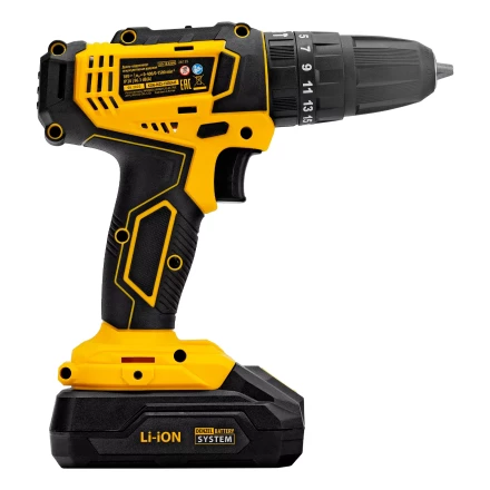 Дрель-шуруповерт аккумуляторная ударная Denzel CID-18-02BM, Li-Ion, 18 В, 2 акк. 26135 купить в Надыме