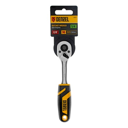 Ключ-трещотка 1/4&quot;  Denzel 14031, 90 зубьев, с быстрым сбросом, CrV купить в Надыме