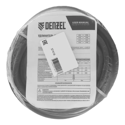 Удлинитель-шнур силовой Denzel Top Series, КГТТ, 10м, 1 розетка, 3 x 1,5 мм, 3 м 37419 купить в Надыме