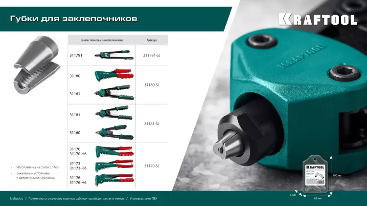 Губки для заклепочников KRAFTOOL 31170-SJ купить в Надыме