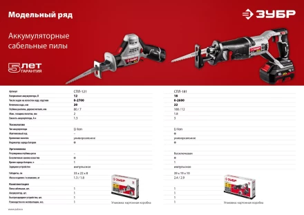 Пила сабельная аккумуляторная СПЛ-181 серия СТАНДАРТ купить в Надыме