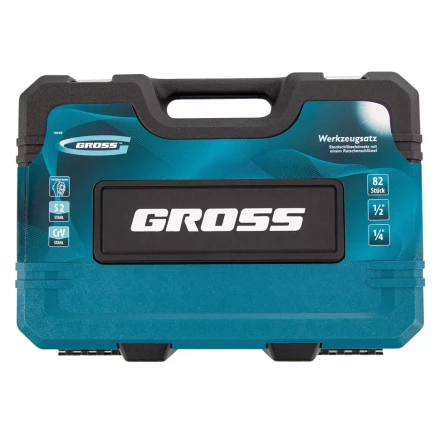 Набор инструментов 82 предметов , 120 зубьев, CrV, 1/4", 1/2" Gross 14149 купить в Надыме