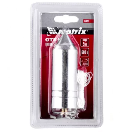 Отвес цилиндрический 600 г шнур 5 м Matrix 84893 купить в Надыме