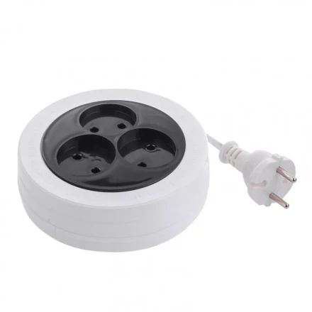 Удлинитель электрический бытовой рулетка 1,7 м 3 розетки 6 А тип УХ-6 Россия Сибртех 95902 купить в Надыме