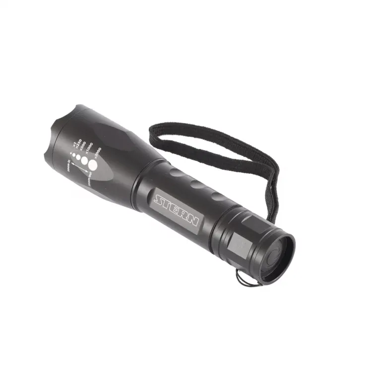 Фонарь 3 W CREE LED зум 3 режима 100% - 50% - стробоскоп ремешок 160 Лм 200 м 3хААА Stern 90581 купить в Надыме