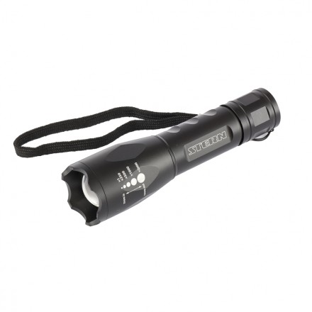 Фонарь 3 W CREE LED зум 3 режима 100% - 50% - стробоскоп ремешок 160 Лм 200 м 3хААА Stern 90581 купить в Надыме