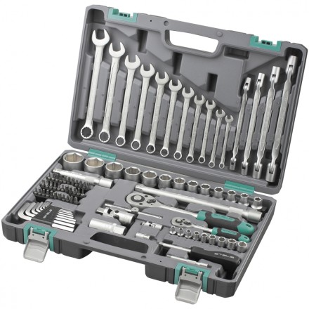 Набор инструментов, 1/2&quot;, 1/4&quot;,  CrV, пластиковый кейс  88 предм  STELS 14109 купить в Надыме