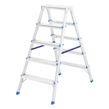 Стремянка двусторонняя 5 ступеней , алюминиевая Сибртех Россия 97925 купить в Надыме