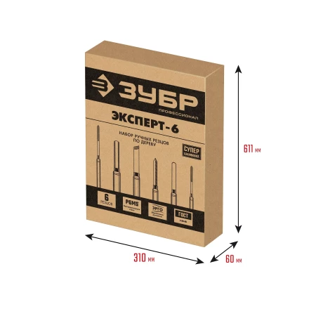 ЗУБР Эксперт-6, 6 предм., набор ручных резцов по дереву, Профессионал (18370) купить в Надыме