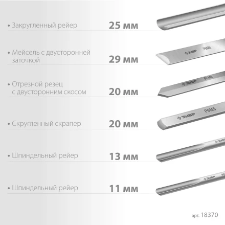 ЗУБР Эксперт-6, 6 предм., набор ручных резцов по дереву, Профессионал (18370) купить в Надыме