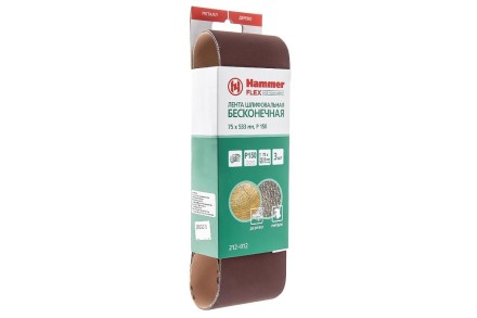 Лента шлиф. бесконечная HAMMER 75х533мм P150 купить в Надыме
