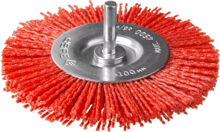 ЗУБР "ПРОФЕССИОНАЛ". Щетка дисковая для дрели, нейлоновая проволока с абразивным покрытием, 100мм 35161-100_z02 купить в Надыме