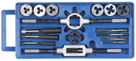 Набор ЗУБР "МАСТЕР" с металлореж. инстр., метчики однопроходные и плашки М3-М12, оснастка - в пластиковом боксе, 16пред. 28122-H16 купить в Надыме