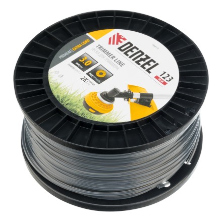 Леска для триммера двухкомпонентная круглая, 3,0мм х 123м, на DIN катушке EXTRA CORD// Denzel 96810 купить в Надыме