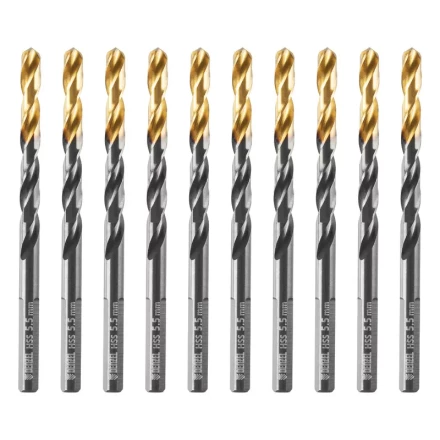 Сверло по металлу, 5,5 мм, HSS-Tin, Golden Tip, 10 шт. Denzel 717214 купить в Надыме