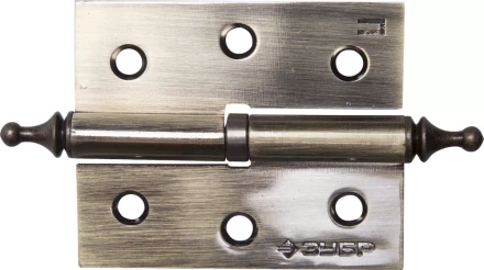 Петля дверная разъемная ЗУБР "ЭКСПЕРТ", 1 подшипник, цвет ст. латунь (AB), правая, с крепежом, 75х63х2,5мм,2шт 37605-075-5R купить в Надыме