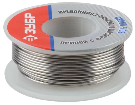 Припой ЗУБР оловянно-свинцовый, 60% Sn / 40% Pb, 100гр 55420-100 купить в Надыме